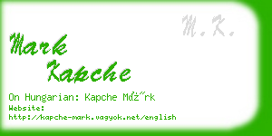 mark kapche business card